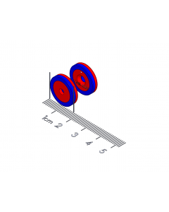 Center Alignment Polymagnet pair - Long Range - #6 CTSK - 0.63" Diameter